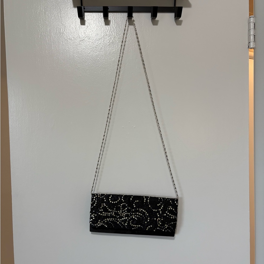 Vintage Black Beaded Clutch